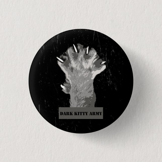 Dunkler Miezekatze-Armee-Knopf Button (Vorderseite)