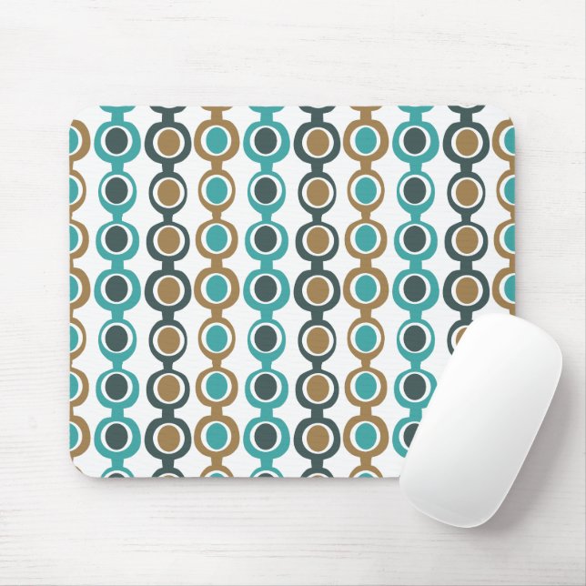 Dunkler Mitte des Jahrhunderts Moderne Kette Mousepad (Mit Mouse)
