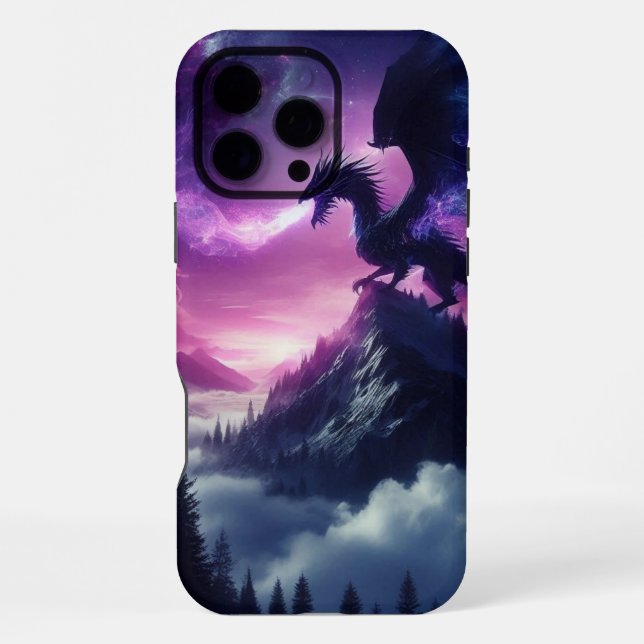Dunkler, mittelalterlicher ätherischer Drache  iPhone 16 Pro Max Hülle (Rückseite)