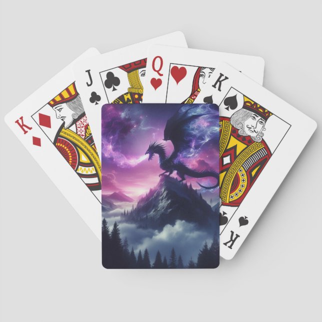 Dunkler, mittelalterlicher ätherischer Drache  Spielkarten (Rückseite)