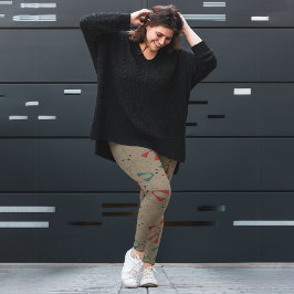 Dunkler Modus Fox-Cartoon Leggings