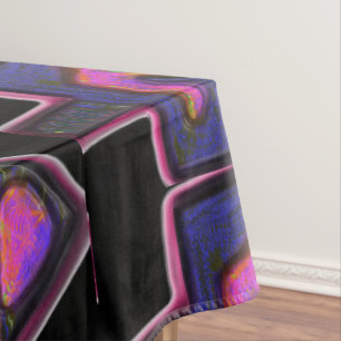 Dunkler Neon Regenbogen Hanukkah dreidel Tischdecke