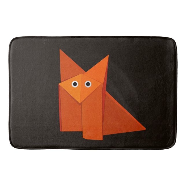 Dunkler niedlicher Origami Fox Badematte (Vorderseite)
