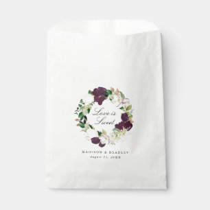 Dunkler Pflaumen-Blumenkranz Personalisierte Hoc Geschenktütchen