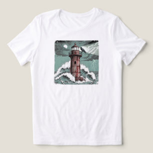 Dunkler Rabe auf rostigem Leuchtturm NUR WEISS Tri-Blend Shirt