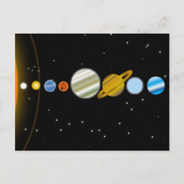 Dunkler Raum mit bunten Planeten-Fantasie Postkarte (Vorderseite)