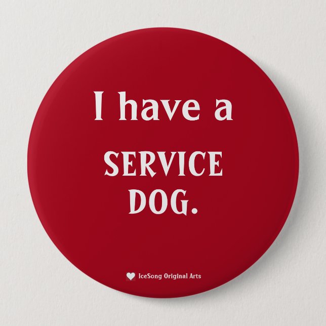 Dunkler Red Service Hund Button (Vorderseite)