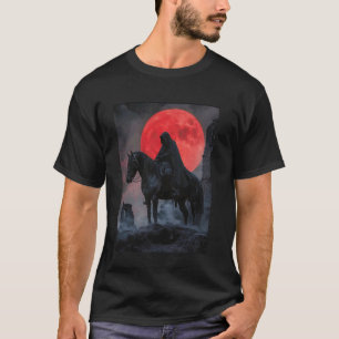 Dunkler Reiter roter Mond T-Shirt