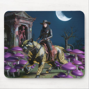 Dunkler Reiter Schwarze Katze Pilze Ghul Mousepad