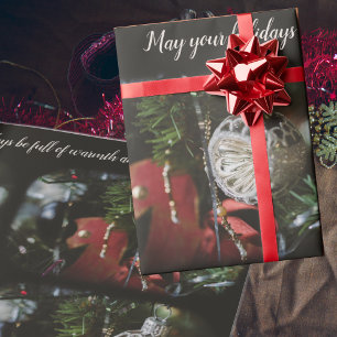 Dunkler Retro-Weihnachtsbaum Geschenkpapier