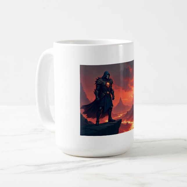 Dunkler Ritter der Flamme Kaffeetasse (Vorderseite Links)