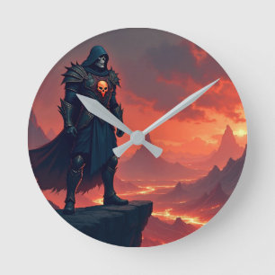Dunkler Ritter der Flamme Runde Wanduhr
