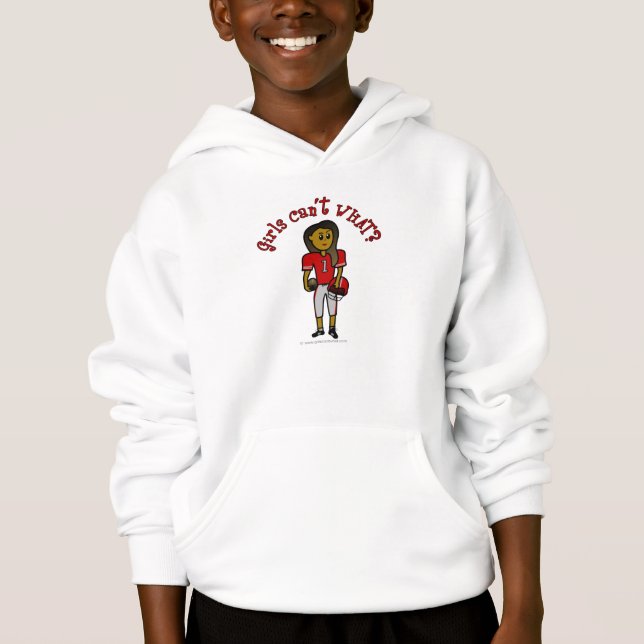 Dunkler Roter Fußball Hoodie (Vorderseite)