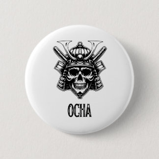 Dunkler Samurai-Skalkabuto Button