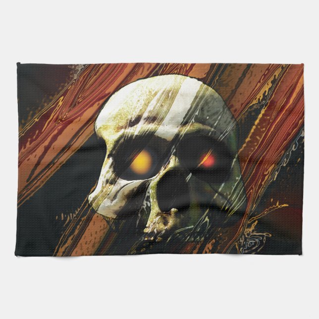 Dunkler Schädel Handtuch (Horizontal)