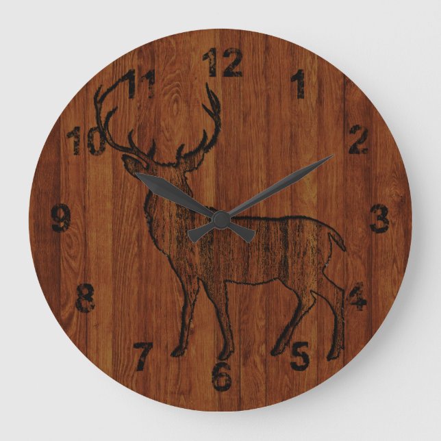 Dunkler Schatten Großer Bock Große Wanduhr (Vorderseite)