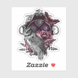 Dunkler Schmetterling und Blume - gotisch Aufkleber