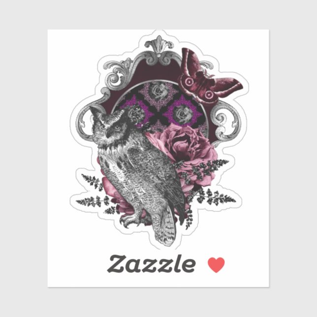 Dunkler Schmetterling und Blume - gotisch Aufkleber (Blatt)