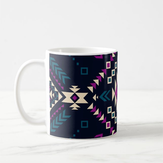 Dunkler Stamm Navajo, Vintag geometrisch. Kaffeetasse (Links)
