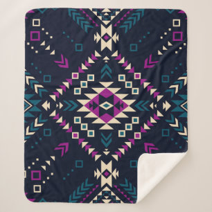 Dunkler Stamm Navajo, Vintag geometrisch. Sherpadecke