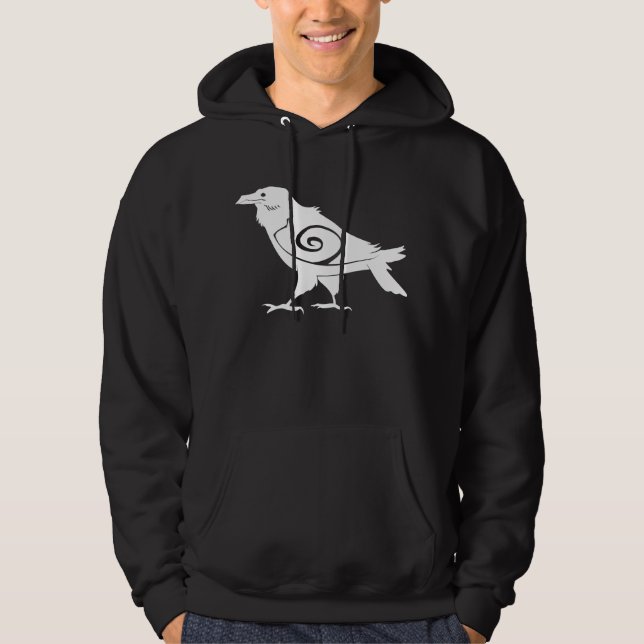 Dunkler Stammes- RabeHoodie Hoodie (Vorderseite)