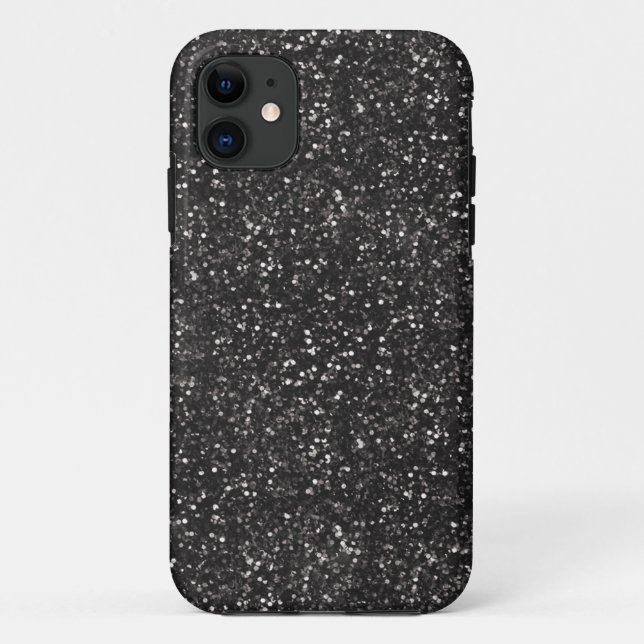 Dunkler, stylischer Silbergrauer Glitzer Case-Mate iPhone Hülle (Rückseite)