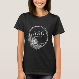 Dunkler T - Shirt mit weißem Logo (Name auf der Rü