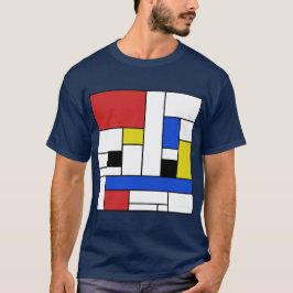 Dunkler T - Shirt Mondrian Linien-Männer
