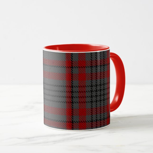 Dunkler Taupegrauer roter schwarzer riesiger Tasse (VorderseiteRechts)