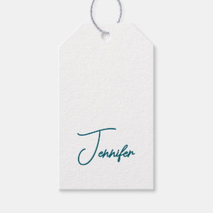 Dunkler Teal-Trend Moderne minimalistische Handsch Geschenkanhänger