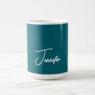 Dunkler Teal-Trend Moderner Minimalistischer Hands Kaffeetasse