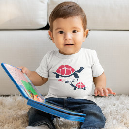 Dunkler Theme Tortoise Cartoon Baby T-shirt