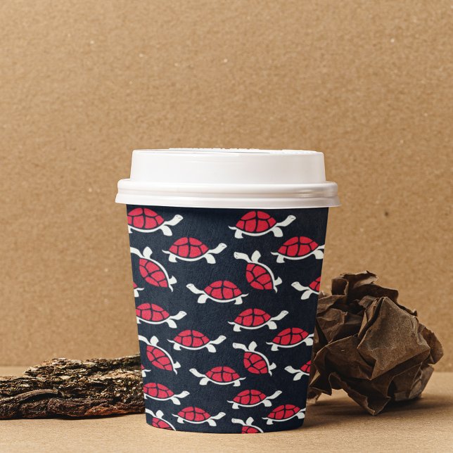 Dunkler Theme Tortoise Cartoon Pappbecher (dark theme tortoise cartoon  kids,adult party stationery, birthday party use and throw paper cup)