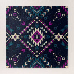 Dunkler tribaler Navajo, vintage geometrisch.