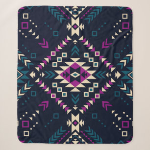Dunkler tribaler Navajo, vintage geometrisch. Sherpadecke