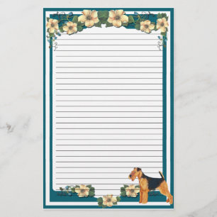 Dunkler Türkis-gezeichnetes Blumenbriefpapier Briefpapier