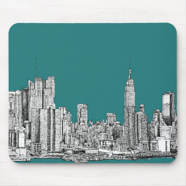 Dunkler Türkis NYC Mousepad (Vorne)