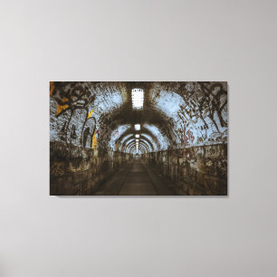Dunkler Untergrundtunnel Leinwanddruck