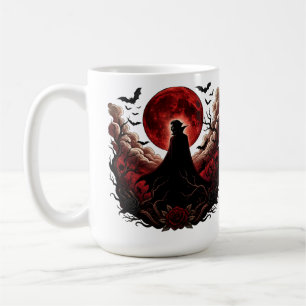 Dunkler Vampir-Rotmond-Goth-Halloween Kaffeetasse