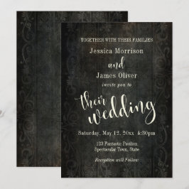 Dunkler Vintager Hintergrund, Typografie 30 Hochze Einladung