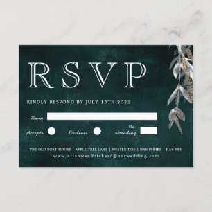 Dunkler Vintager Kranz mit rustikalen Folios Einladung