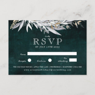 Dunkler Vintager Kranz mit rustikalen Folios Einladung