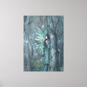 Dunkler Wald Feen Mystischer Fantasy-Kunst Leinwanddruck