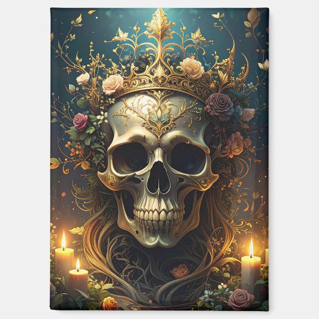 Dunkler Wald Skull Magnet (Vorderseite)