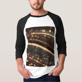 Dunkler Walnussbaum mit glänzenden Goldflüssen T-Shirt