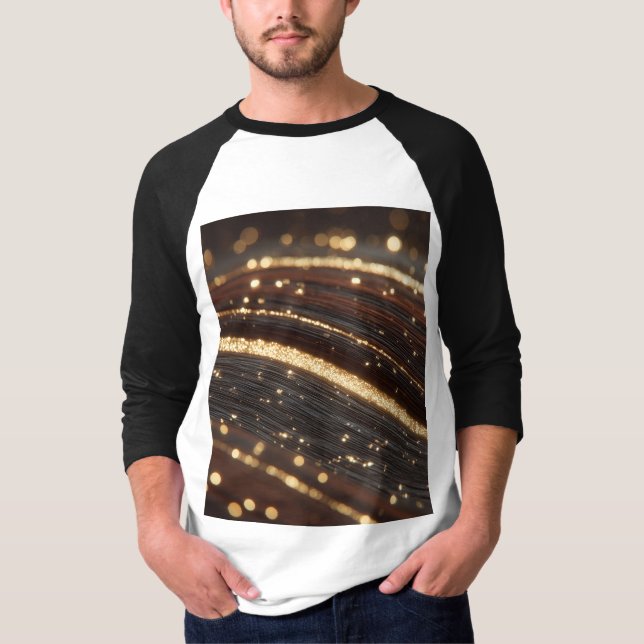 Dunkler Walnussbaum mit glänzenden Goldflüssen T-Shirt (Vorderseite)