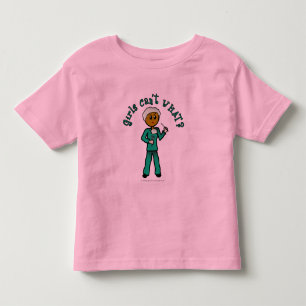 Dunkler weiblicher Chirurg, grüne Krebse Kleinkind T-shirt