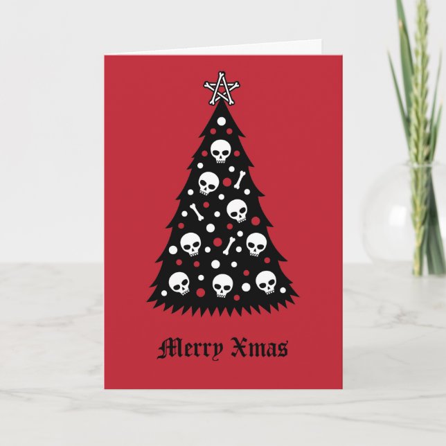 Dunkler Weihnachtsbaum Karte (Vorderseite)