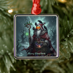 Dunkler Weihnachtsmann der Schatten – Gotischer We Ornament Aus Metall