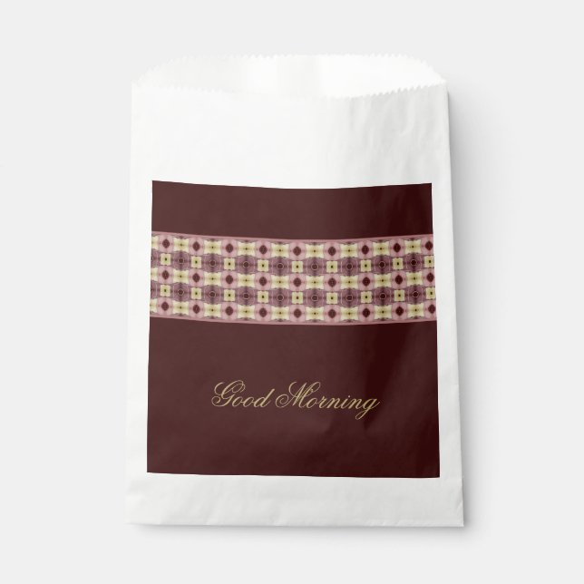 Dunkler Wein mit rosa Geschenktütchen (Vorderseite)